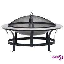 lauki lauzaviete - vidaXL Lauko laužavietė su kepsnine, 76 cm, nerūdijantis plienas - 4 nuotrauka