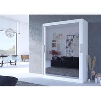 Spinta ADRK Permo, balta (White), 150 cm x 58 cm x 200 cm, su veidrodžiu