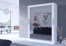150 cm spinta - Spinta ADRK Permo, balta (White), 150 cm x 58 cm x 200 cm, su veidrodžiu - 4 nuotrauka