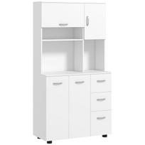 spintele 70 - HOMCOM Virtuvės spintelė, balta, 89 x 39,5 x 168 cm - 2 nuotrauka