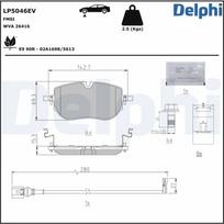 stabdžių trinkelių rinkinys, diskinis stabdys DELPHI LP5046EV