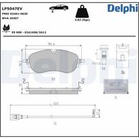 stabdžių trinkelių rinkinys, diskinis stabdys DELPHI LP5047EV