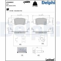 stabdžių trinkelių rinkinys, diskinis stabdys DELPHI LP5080EV