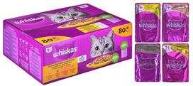 Šlapias kačių maistas Whiskas Poultry in Jelly, vištiena/kalakutiena/antiena, 0.085 kg, 80 vnt.