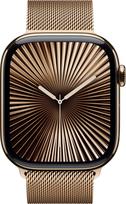 apple watch series 10 46mm - Apple Watch Series 10 GPS + Cellular 46mm Gold Titanium Case with Starlight Sport Band - S/M - 2 nuotrauka