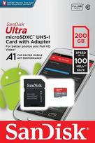 sandisk ultra class 10 - Sandisk 200GB Ultra Android micro SDXC + SD Adapter \ 100MB/s A1 Class 10 UHS-I - 2 nuotrauka