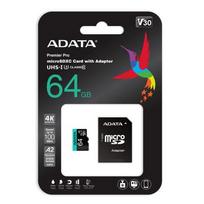 64gb u3 - ADATA Premier Pro 64GB microSDXC UHS-I Class 10 w/Adapter - 1 nuotrauka
