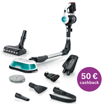 bosch unlimited 7 prohygienic - Bosch Unlimited 7 ProHygienic Aqua, 2in1, Juodas/Baltas (Black/White) - 1 nuotrauka