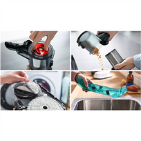 bosch unlimited 7 prohygienic - Bosch Unlimited 7 ProHygienic Aqua, 2in1, Juodas/Baltas (Black/White) - 14 nuotrauka