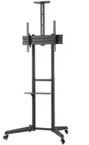 mobilus tv stovas - NEOMOUNTS BY NEWSTAR MOBILE FLOOR STAND INCL. AV- AND CAM SHELF (HEIGHT ADJUSTABLE: 128,5-145 CM) - 4 nuotrauka