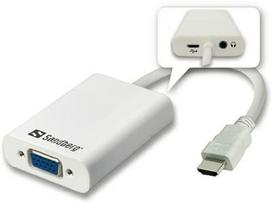 keitiklis garso - Sandberg Adapter HDMI to VGA+Audio Converter - 1 nuotrauka