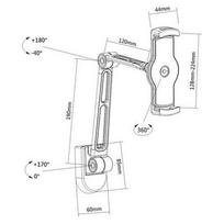 sieninis kabelio laikiklis - Techly Wall Extensible Support for Tablet 4.7"-12.9" - 2 nuotrauka