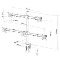 monitor 20 - ART Holder L-05 UNIVERSAL for 5xLCD MONITORIUS 13-20'' - 4 nuotrauka