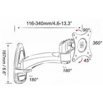 lcd stovas - Techly Wall Mount for TV LCD/LED/PDP Double Arm 15-27'' - 3 nuotrauka