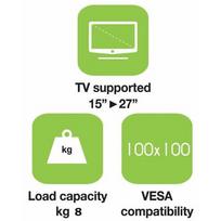 lcd stovas - Techly Wall Mount for TV LCD/LED/PDP Double Arm 15-27'' - 4 nuotrauka
