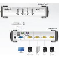 komutatorius 4 port - Aten CS84U 4-Port PS/2-USB VGA KVM Switch - 3 nuotrauka