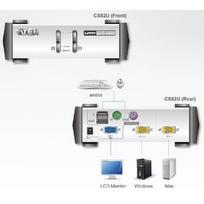 kvm switch usb - Aten CS82U 2-Port PS/2-USB VGA KVM Switch - 2 nuotrauka