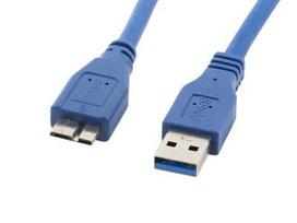 usb b male usb 3.0 - Lanberg Cable Micro USB / USB Blue 0.5m - 1 nuotrauka