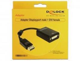 display port laidas - Delock Adapter Displayport to DVI-I 0.2m - 4 nuotrauka