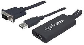 usb a to hdmi adapter - Manhattan Adapter Converter USB/HDMI/VGA Black - 1 nuotrauka
