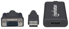 usb a to hdmi adapter - Manhattan Adapter Converter USB/HDMI/VGA Black - 3 nuotrauka