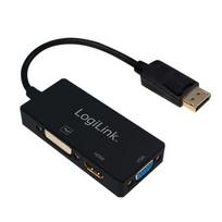 adapteris dvi to hdmi - LogiLink 4K DisplayPort to DVI/HDMI/VGA CV0109 - 1 nuotrauka