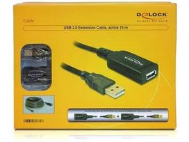 usb 2.0 female usb 2.0 male - Delock Cable USB / USB Black 15m - 3 nuotrauka