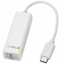 rj45 to usb kabelis - Techly Adapter USB to RJ45 White - 1 nuotrauka
