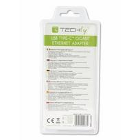 rj45 to usb kabelis - Techly Adapter USB to RJ45 White - 8 nuotrauka
