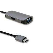 hdmi type c laidas - Qoltec 50380 USB-C to USB-C / HDMI / VGA - 1 nuotrauka