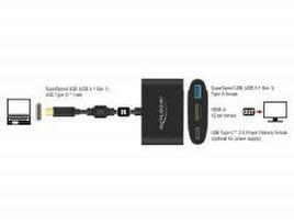 hdmi type c laidas - Delock USB Type-C to HDMI female + USB Type-A + USB Type-C 62991 - 2 nuotrauka
