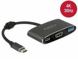 hdmi type c laidas - Delock USB Type-C to HDMI female + USB Type-A + USB Type-C 62991 - 3 nuotrauka