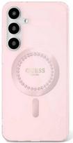 telefonas galaxy s25 ultra - Guess "Rhinestones Printed Classic Logo MagSafe Case Galaxy S25 Ultra" Pink - 1 nuotrauka