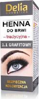 Antakių ir blakstienų dažai Delia Cosmetics Henna Traditional 2 g, 1.1 Graphite Professional