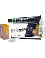 hairpearl rinkinys antakių ir blakstienų dažai be PPD, mėlynai juodi, oksidantas, indelis, teptukas Hairpearl Nr.2 Blue Black