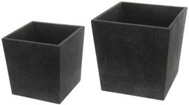 Vazonų rinkinys 4Living Cubic, juodas (Black), 2 vnt., Ø39 cm ir Ø48 cm
