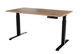 electric desk - Cama Meble Reguliuojamo aukščio rašomasis stalas MOON LONG 150x80 Juodas/Wotan ąžuolas - 1 nuotrauka