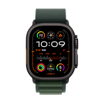 ultra apple watch - Apple Watch Ultra 2 GPS + Cellular 49mm Black Titanium Case with Dark Green Alpine Loop - Large - 2 nuotrauka