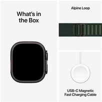 ultra apple watch - Apple Watch Ultra 2 GPS + Cellular 49mm Black Titanium Case with Dark Green Alpine Loop - Large - 3 nuotrauka