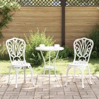 Lauko baldų komplektas vidaXL 3 dalių sodo bistro, baltas (White)