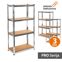 sandeliavimo lentynos stelazai - Sandėliavimo lentynos stelažai 150x75x40 PRO (3 vnt) - 1 nuotrauka