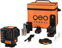 Kryžminis lazerinis nivelyras Geo-Fennel Geo4-XR Žalias + priedai