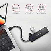 usb c cable 20cm - Axagon HUE-C1A 4 prievadų USB šakotuvas 5Gbps Travel, USB-C maitinimo įvestis, A tipo 19 cm laidas, USB-C papildomas maitinimo šaltinis - 3 nuotrauka