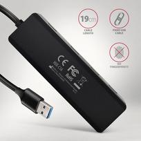 usb c cable 20cm - Axagon HUE-C1A 4 prievadų USB šakotuvas 5Gbps Travel, USB-C maitinimo įvestis, A tipo 19 cm laidas, USB-C papildomas maitinimo šaltinis - 4 nuotrauka