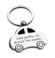 Graviruotas raktų pakabukas "Nelėk greičiau, nei skrenda Tavo angelas..."