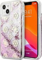 dekliukas iphone 13 mini - Guess "Peony Liquid Glitter iPhone 13 mini" Pink - 1 nuotrauka