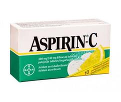 aspirinas - ASPIRIN-C, 400 mg + 240 mg, Šnypščiosios tabletės, N10 - 1 nuotrauka