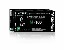 dydi m - KID-MAN Nitrilinės vienkartinės pirštinės juodos (Black) M, 100 vnt. - 1 nuotrauka