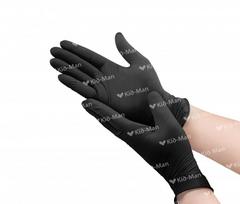 dydi m - KID-MAN Nitrilinės vienkartinės pirštinės juodos (Black) M, 100 vnt. - 2 nuotrauka