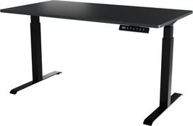 electric desk - Cama Meble Reguliuojamo aukščio rašomasis stalas MOON LONG 150x80 Juodas (Black)/Antracitas (Anthracite) - 1 nuotrauka